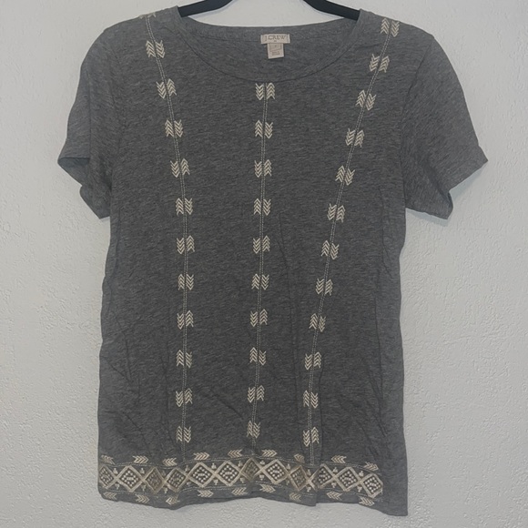 J. Crew Tops - J Crew geometric embroidered tee